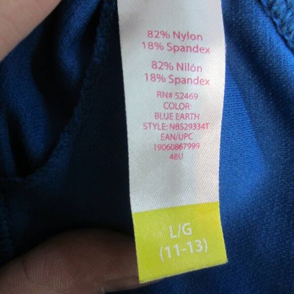 Y2K Swim Beachwear Bold Blue Bikini Top No Boundaries L (11-13) - Picture 4 of 8